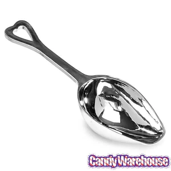 Heart Handled Silver Plastic Candy Scoops: 2-Piece Set 2 Heart Handled Silver Plastic Candy Scoops: 2-Piece Set - Image 2