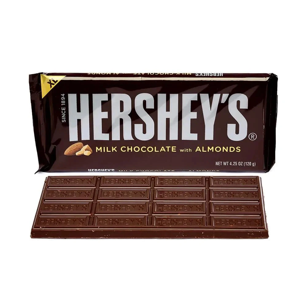Hershey's Milk Chocolate With Almonds 4.25-Ounce Jumbo Candy Bars: 12-Piece Box 1 Hershey's Milk Chocolate With Almonds 4.25-Ounce Jumbo Candy Bars: 12-Piece Box