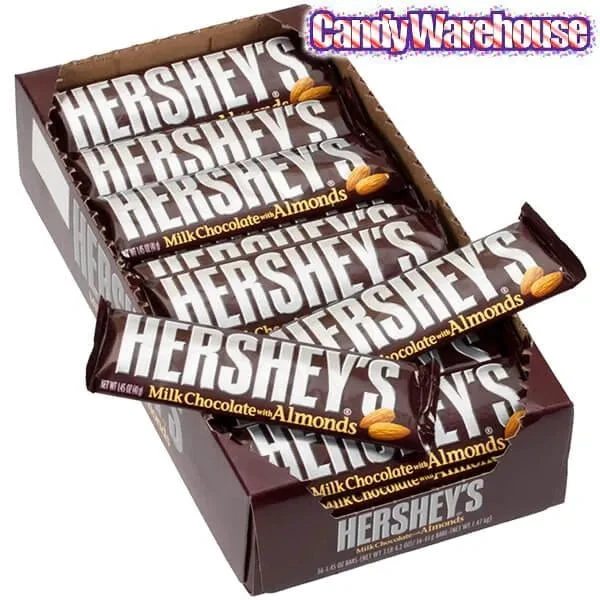 Hershey's Milk Chocolate With Almonds Candy Bars: 36-Piece Box 2 Hershey's Milk Chocolate With Almonds Candy Bars: 36-Piece Box - Image 2