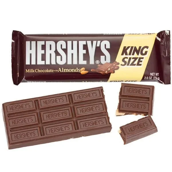 Hershey's Milk Chocolate With Almonds King Size Candy Bars: 18-Piece Box 1 Hershey's Milk Chocolate With Almonds King Size Candy Bars: 18-Piece Box