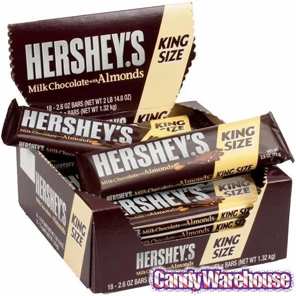 Hershey's Milk Chocolate With Almonds King Size Candy Bars: 18-Piece Box 2 Hershey's Milk Chocolate With Almonds King Size Candy Bars: 18-Piece Box - Image 2