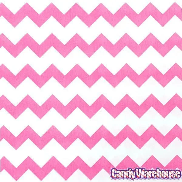 Hot Pink Chevron Stripe Candy Bags: 25-Piece Pack 3 Hot Pink Chevron Stripe Candy Bags: 25-Piece Pack - Image 3