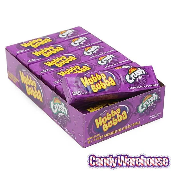 Hubba Bubba Bubble Gum Packs - Grape Crush: 18-Piece Box 2 Hubba Bubba Bubble Gum Packs - Grape Crush: 18-Piece Box - Image 2