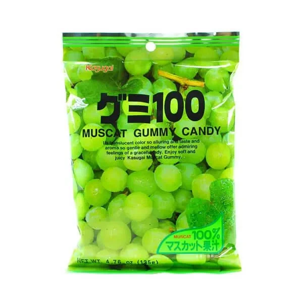 Kasugai Muscat White Grape Gummy Candy: 20-Piece Bag 2 Kasugai Muscat White Grape Gummy Candy: 20-Piece Bag - Image 2