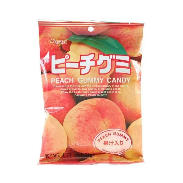 Kasugai Peach Gummy Candy: 24-Piece Bag 2 Kasugai Peach Gummy Candy: 24-Piece Bag - Image 2