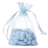 Light Blue Organza Candy Bags: 30-Piece Pack