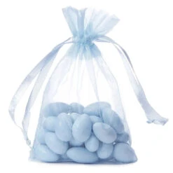 Light Blue Organza Candy Bags: 30-Piece Pack