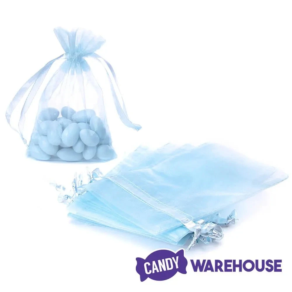 Light Blue Organza Candy Bags: 30-Piece Pack 2 Light Blue Organza Candy Bags: 30-Piece Pack - Image 2