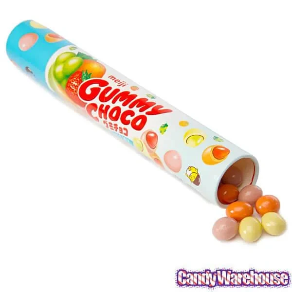 Meiji Chocolate Covered Gummy Fruits Candy: 50-Piece Tube 2 Meiji Chocolate Covered Gummy Fruits Candy: 50-Piece Tube - Image 2