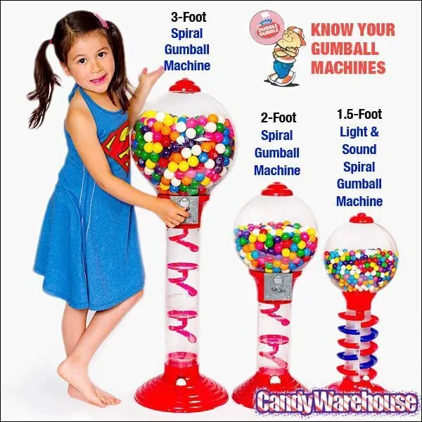 Metal 3-Foot Spiral Gumball Machine With Gumballs 3 Metal 3-Foot Spiral Gumball Machine With Gumballs - Image 3