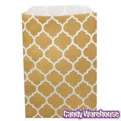 Metallic Gold Casablanca Pattern Candy Bags: 25-Piece Pack -Candy Haven Shop metallic gold casablanca pattern candy bags 25 piece pack candy warehouse 4