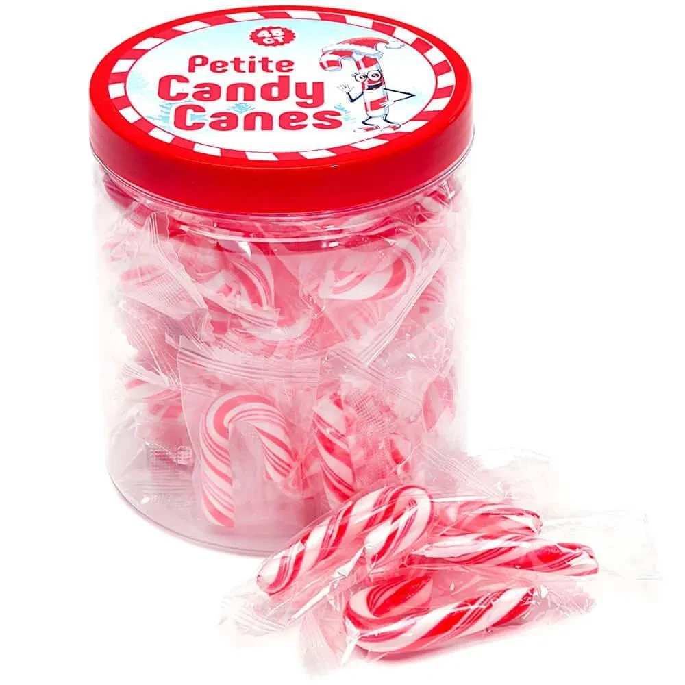 Mini Candy Canes - Red And White: 45-Piece Jar 1 Mini Candy Canes - Red And White: 45-Piece Jar