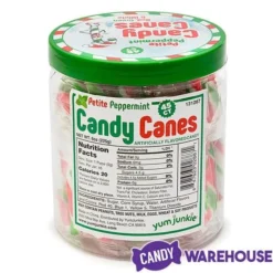 Mini Candy Canes - Red, Green, And White: 45-Piece Jar 11 Mini Candy Canes - Red, Green, And White: 45-Piece Jar -Candy Haven Shop mini candy canes red green and white 45 piece jar candy warehouse 4