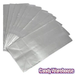Mini Candy Treat Bags - Silver: 24-Piece Bag 6 Mini Candy Treat Bags - Silver: 24-Piece Bag -Candy Haven Shop mini candy treat bags silver 24 piece bag candy warehouse 3
