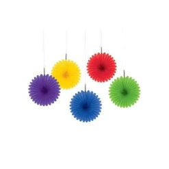 Mini Hanging Fans - Rainbow: 5-Piece Pack