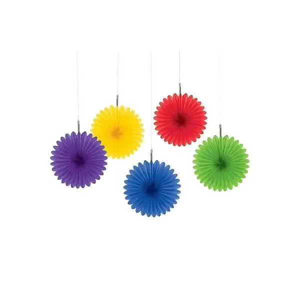 Mini Hanging Fans - Rainbow: 5-Piece Pack 1 Mini Hanging Fans - Rainbow: 5-Piece Pack