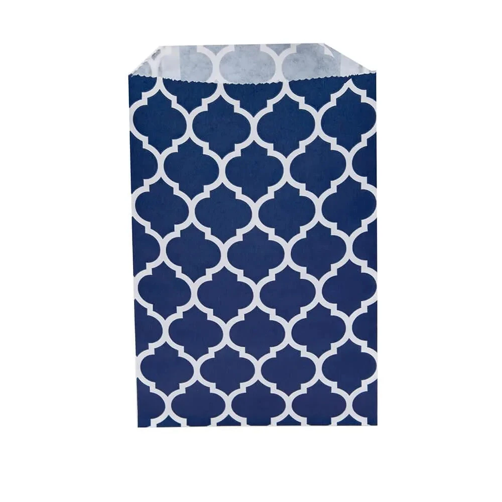 Navy Blue Casablanca Pattern Candy Bags: 25-Piece Pack 1 Navy Blue Casablanca Pattern Candy Bags: 25-Piece Pack