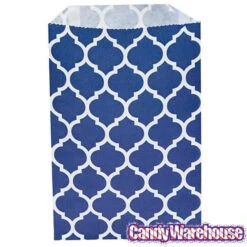 Navy Blue Casablanca Pattern Candy Bags: 25-Piece Pack 7 Navy Blue Casablanca Pattern Candy Bags: 25-Piece Pack -Candy Haven Shop navy blue casablanca pattern candy bags 25 piece pack candy warehouse 4