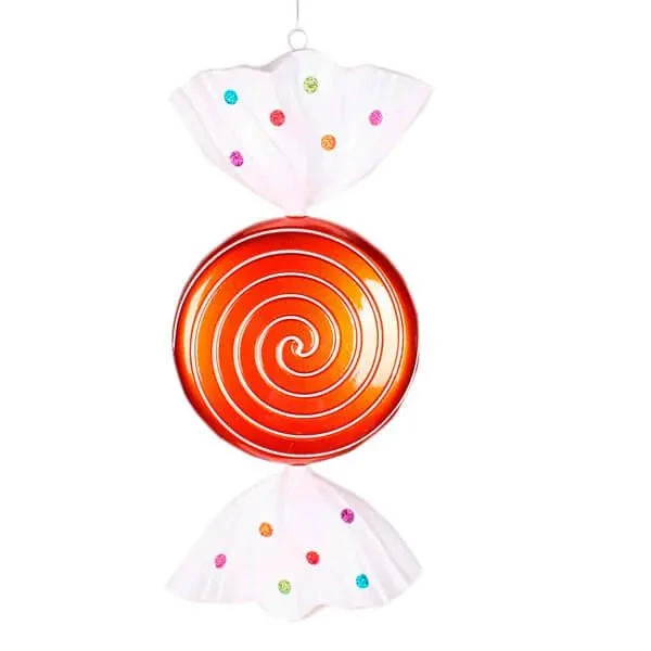 Orange Candy Jewel Swirl Ornament - 18.5 Inch 1 Orange Candy Jewel Swirl Ornament - 18.5 Inch