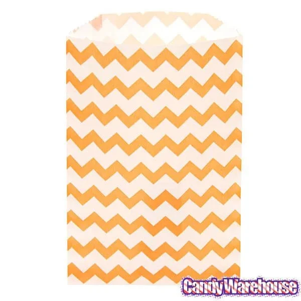 Orange Chevron Stripe Candy Bags: 25-Piece Pack 2 Orange Chevron Stripe Candy Bags: 25-Piece Pack - Image 2