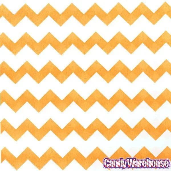 Orange Chevron Stripe Candy Bags: 25-Piece Pack 3 Orange Chevron Stripe Candy Bags: 25-Piece Pack - Image 3