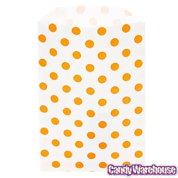 Orange Polka Dot Candy Bags: 25-Piece Pack 2 Orange Polka Dot Candy Bags: 25-Piece Pack - Image 2