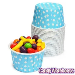 Paper 4-Ounce Candy Cups - Baby Blue Polka Dots: 25-Piece Pack -Candy Haven Shop paper 4 ounce candy cups baby blue polka dots 25 piece pack candy warehouse 3