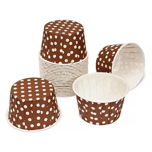Paper 4-Ounce Candy Cups - Brown Polka Dots: 25-Piece Pack 2 Paper 4-Ounce Candy Cups - Brown Polka Dots: 25-Piece Pack - Image 2
