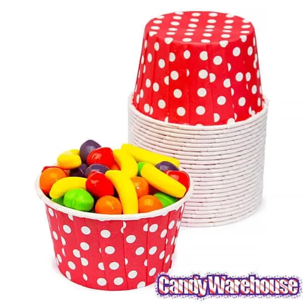 Paper 4-Ounce Candy Cups - Red Polka Dots: 25-Piece Pack 2 Paper 4-Ounce Candy Cups - Red Polka Dots: 25-Piece Pack - Image 2