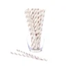 Paper 7.75-Inch Drinking Straws - Grey Stripes: 25-Piece Pack