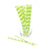 Paper 7.75-Inch Drinking Straws - Jasmine Green Stripes: 25-Piece Pack