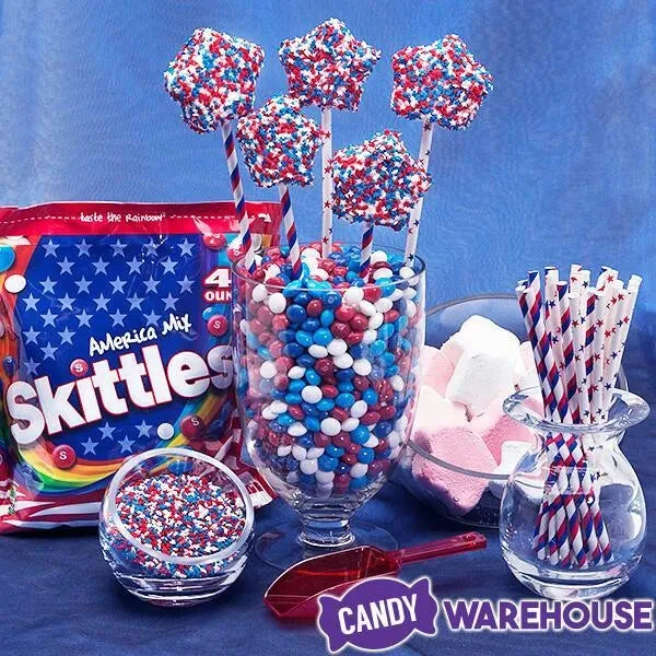Paper 7.75-Inch Drinking Straws - Patriotic Red And Blue Stars: 25-Piece Pack 2 Paper 7.75-Inch Drinking Straws - Patriotic Red And Blue Stars: 25-Piece Pack - Image 2