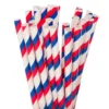 Paper 7.75-Inch Drinking Straws - Red White AndBlue Stripes: 25-Piece Pack