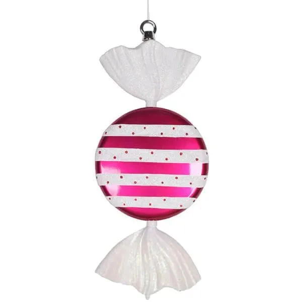Pink And White Stripe Candy Ornament - 13 Inch 1 Pink And White Stripe Candy Ornament - 13 Inch