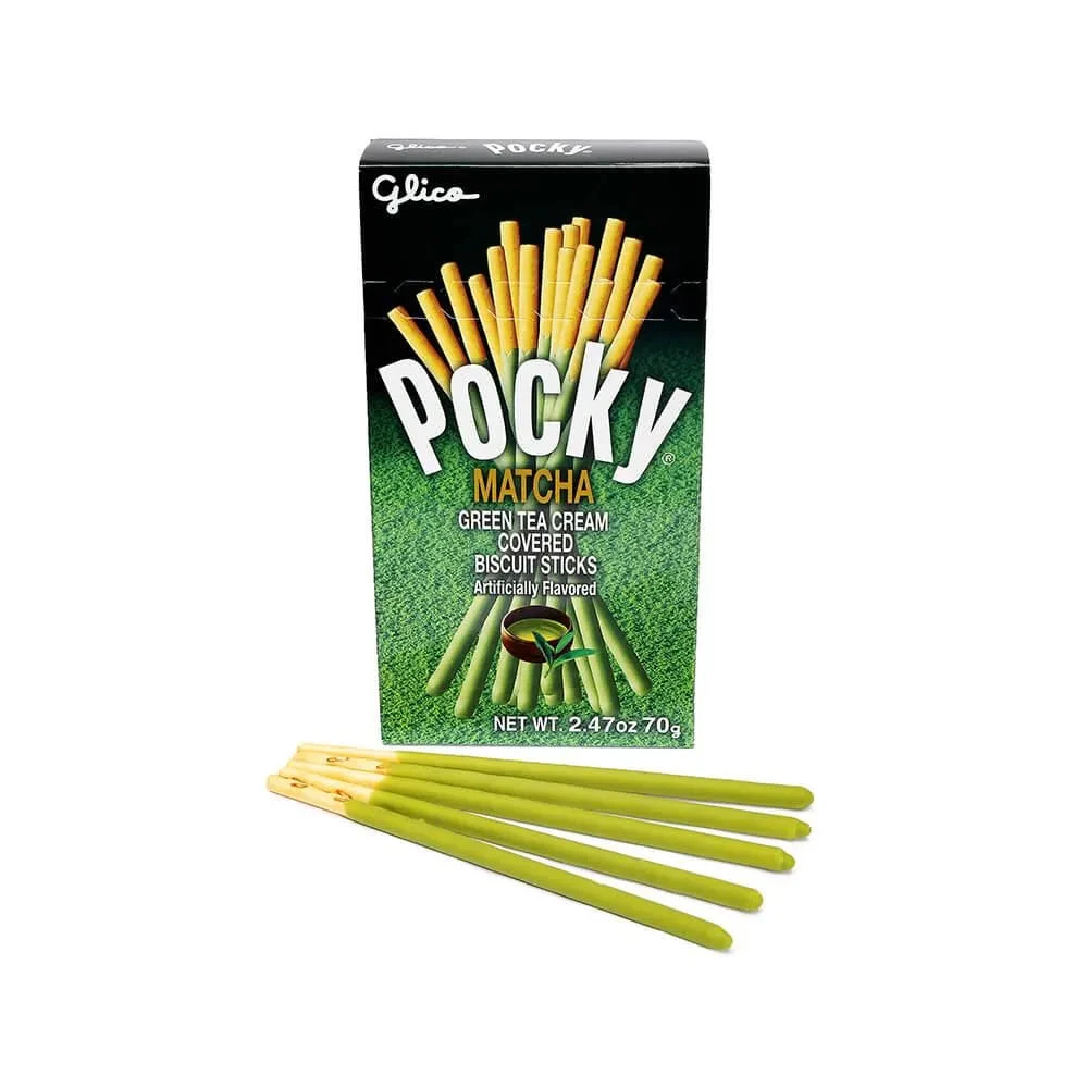 Pocky - Green Tea Cream Covered Biscuit Sticks Packs: 10-Piece Box 1 Pocky - Green Tea Cream Covered Biscuit Sticks Packs: 10-Piece Box