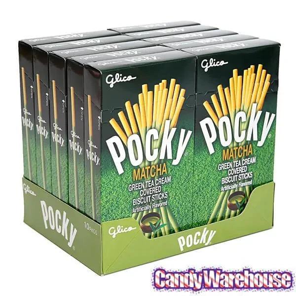 Pocky - Green Tea Cream Covered Biscuit Sticks Packs: 10-Piece Box 3 Pocky - Green Tea Cream Covered Biscuit Sticks Packs: 10-Piece Box - Image 3