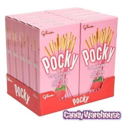 Pocky - Strawberry Cream Covered Biscuit Sticks Packs: 10-Piece Box -Candy Haven Shop pocky strawberry cream covered biscuit sticks packs 10 piece box candy warehouse 4
