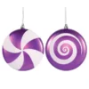 Purple Candy Swirl Ornaments - 4.75 Inch: 4-Piece Box