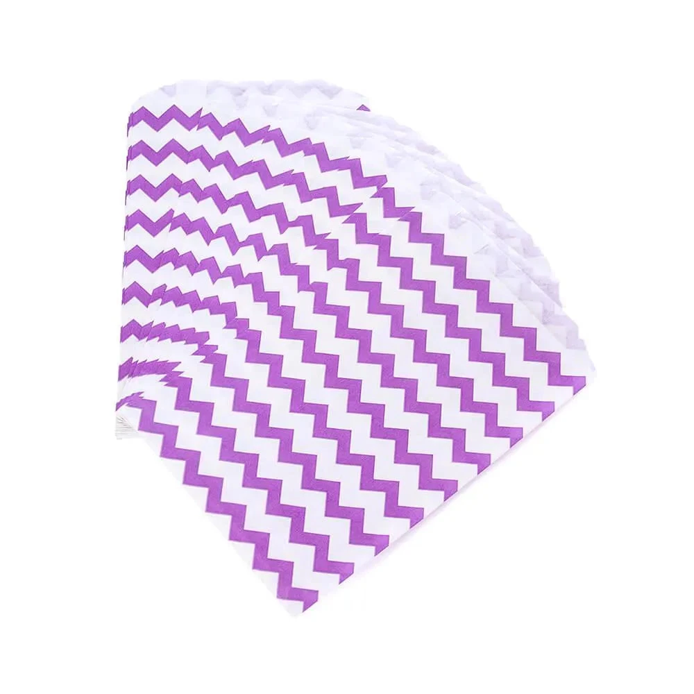Purple Chevron Stripe Candy Bags: 25-Piece Pack 1 Purple Chevron Stripe Candy Bags: 25-Piece Pack