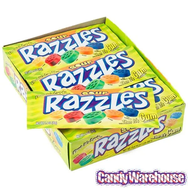 Razzles Candy Packs - Sour: 24-Piece Box 3 Razzles Candy Packs - Sour: 24-Piece Box - Image 3