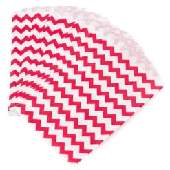 Red Chevron Stripe Candy Bags: 25-Piece Pack