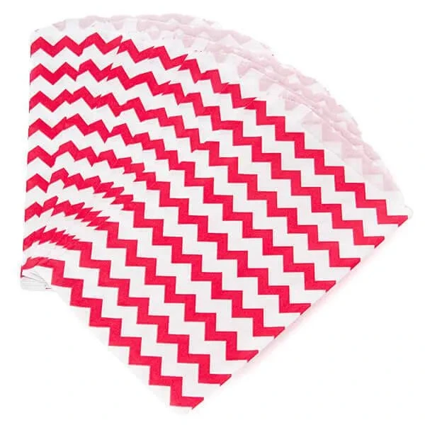 Red Chevron Stripe Candy Bags: 25-Piece Pack 1 Red Chevron Stripe Candy Bags: 25-Piece Pack