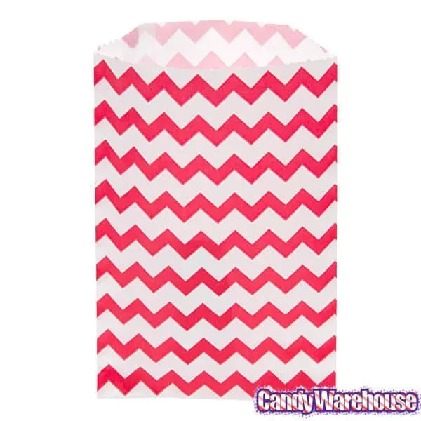 Red Chevron Stripe Candy Bags: 25-Piece Pack 2 Red Chevron Stripe Candy Bags: 25-Piece Pack - Image 2