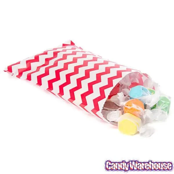 Red Chevron Stripe Candy Bags: 25-Piece Pack 4 Red Chevron Stripe Candy Bags: 25-Piece Pack - Image 4