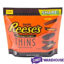 Reese's Thins Dark Chocolate Peanut Butter Cups Candy: 7.37-Ounce Bag 9 Reese's Thins Dark Chocolate Peanut Butter Cups Candy: 7.37-Ounce Bag -Candy Haven Shop reese s thins dark chocolate peanut butter cups candy 7 37 ounce bag candy warehouse 4
