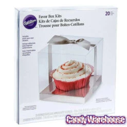 Wilton Silver Clear Favor Box Kits: 20-Piece Set -Candy Haven Shop silver clear favor box kits 20 piece set candy warehouse 4