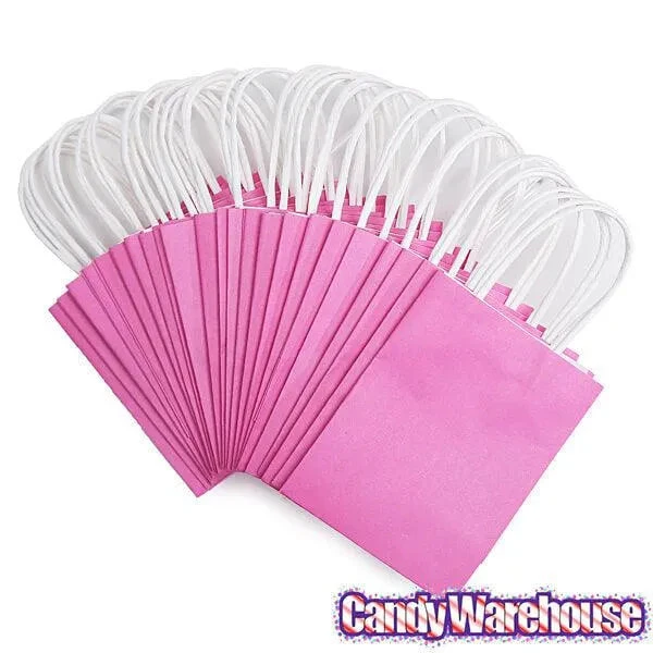 Small Candy Bags With Handles - Hot Pink: 24-Piece Pack 2 Small Candy Bags With Handles - Hot Pink: 24-Piece Pack - Image 2