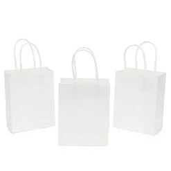 Small Candy Bags With Handles - White: 24-Piece Pack