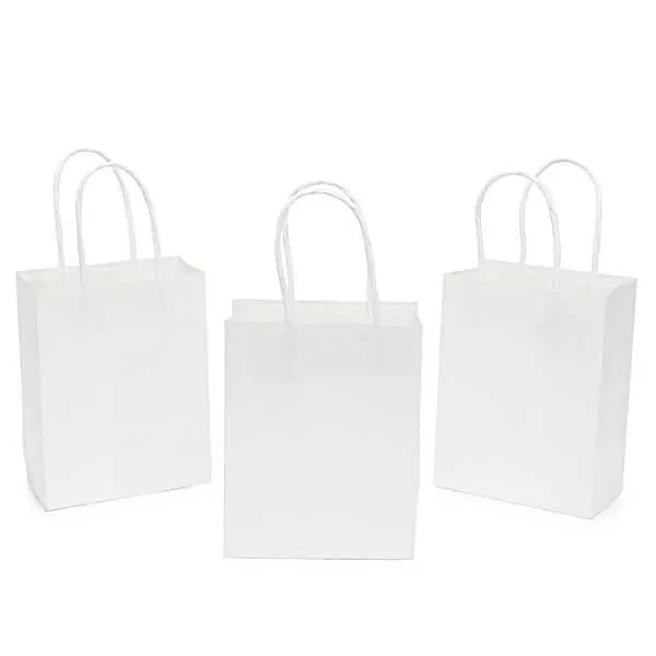 Small Candy Bags With Handles - White: 24-Piece Pack 1 Small Candy Bags With Handles - White: 24-Piece Pack