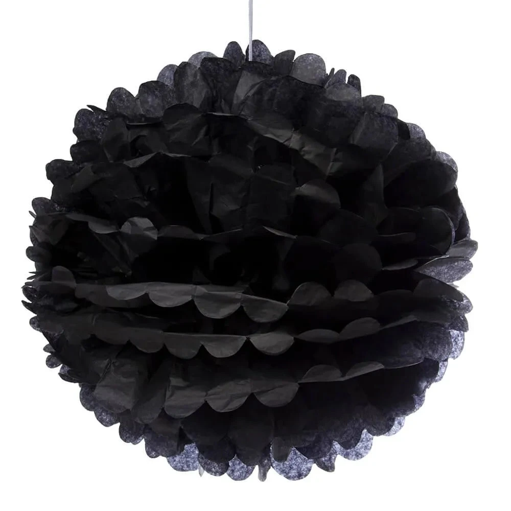Tissue Paper 14-Inch Pom Pom - Black 1 Tissue Paper 14-Inch Pom Pom - Black